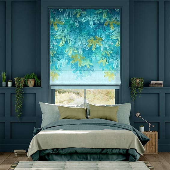 アカシアツリー　ティール ローマンシェード