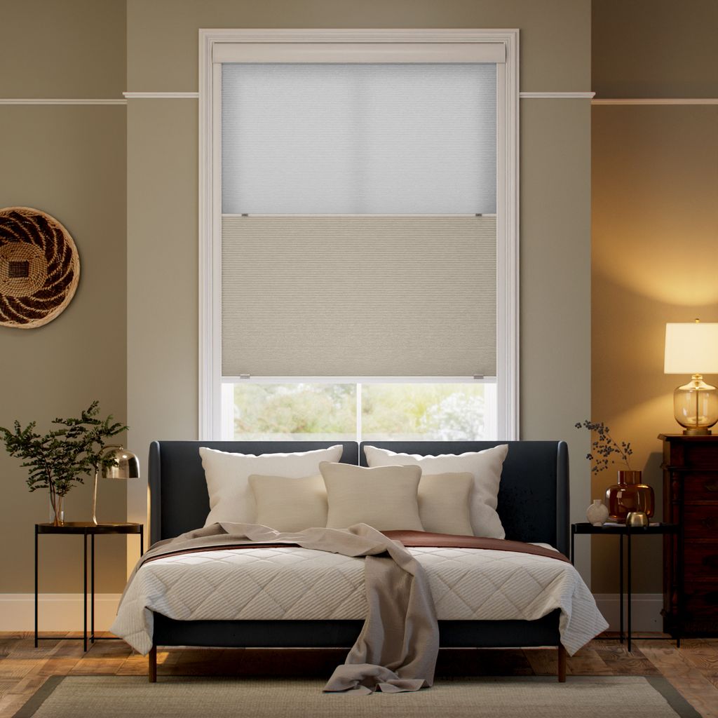 【高遮光フレーム付】ツインハニカム ベージュ ハニカムシェード