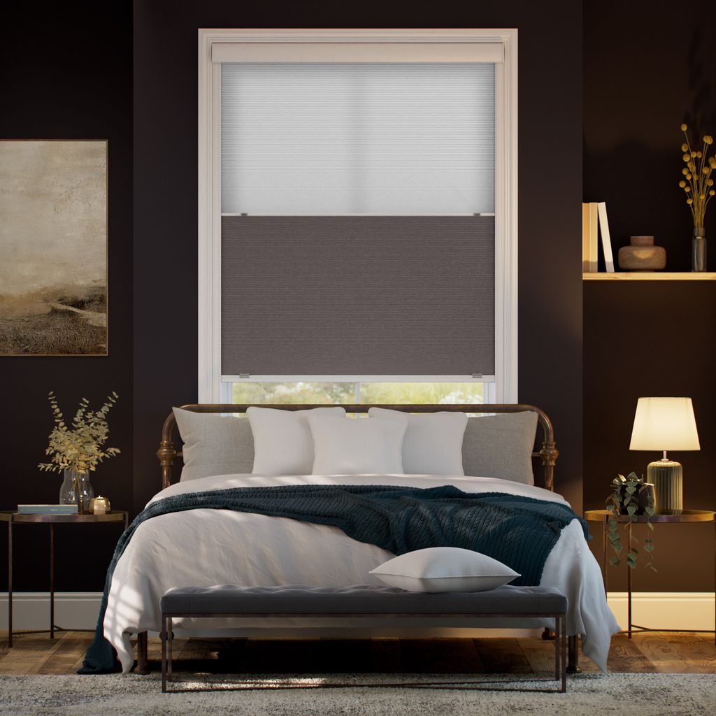 【高遮光フレーム付】ツインハニカム ダークグレー ハニカムシェード