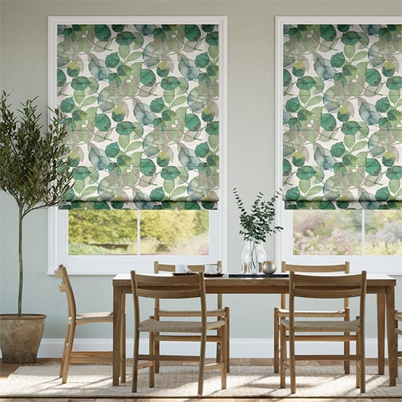 ブレイクリーリネンビンテージ　リリーパッド ローマンシェード