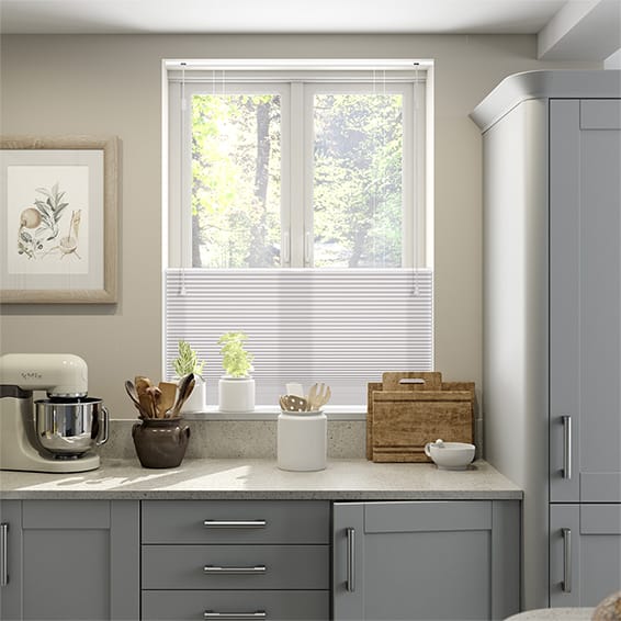 【つっぱり式】採光トップダウンハニカム グレー シェード