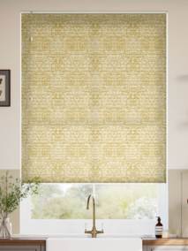 【つっぱり式】 採光ハニカム ウィリアムモリス ブラックソーン サフラン ハニカムシェード サムネイル写真