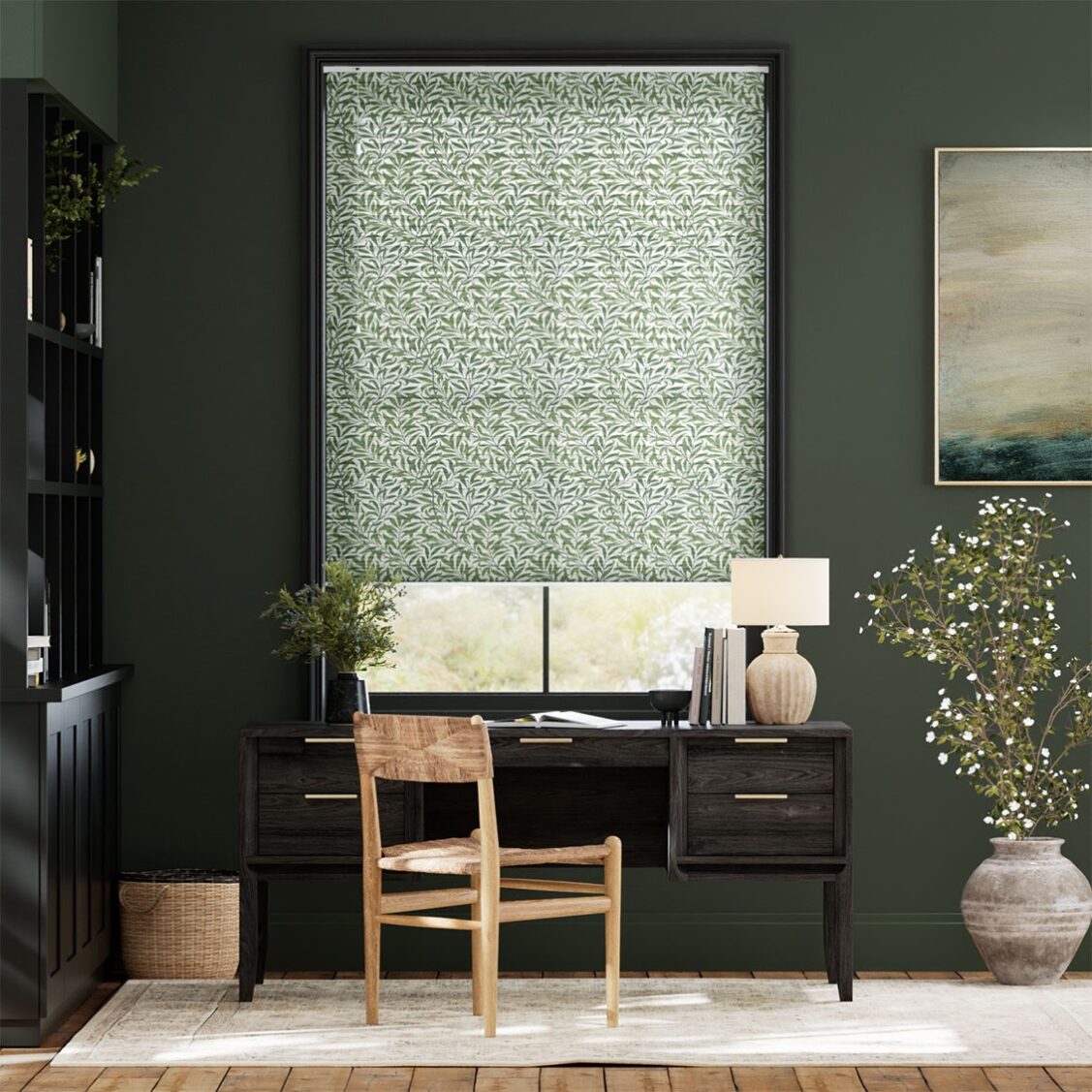 【つっぱり式】 採光ハニカム ウィリアムモリス ウイローバウ バイン シェード