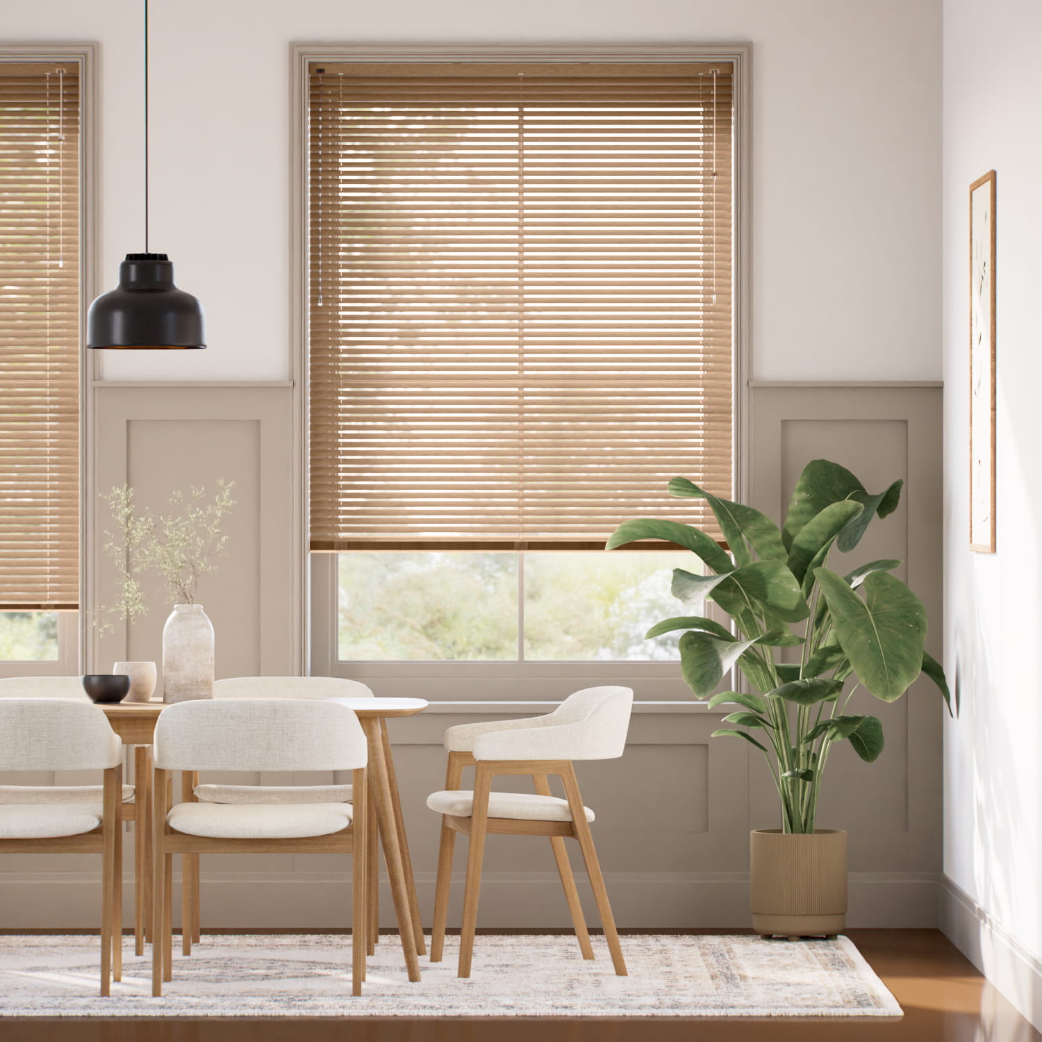 【突っ張り式】ウッド調　モカ アルミブラインド