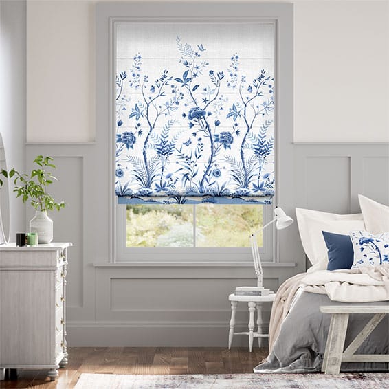 シノワズリ　チャイナブルー ローマンシェード