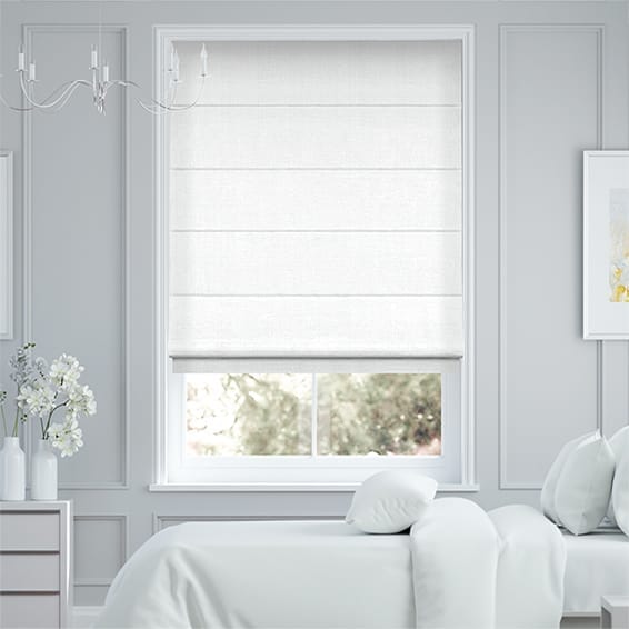 【つっぱり式】ビジュリネン　ホワイト ローマンシェード