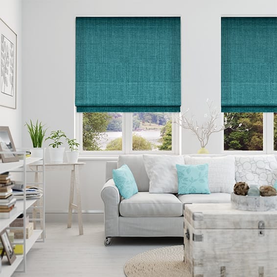 【つっぱり式】カバンディッシュ　カリビアンブルー ローマンシェード