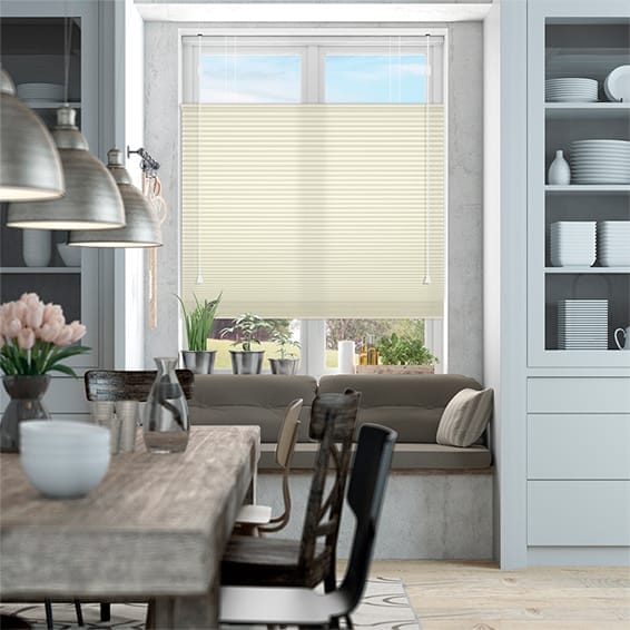 【つっぱり式】採光トップダウンハニカム　クロテッドクリーム シェード