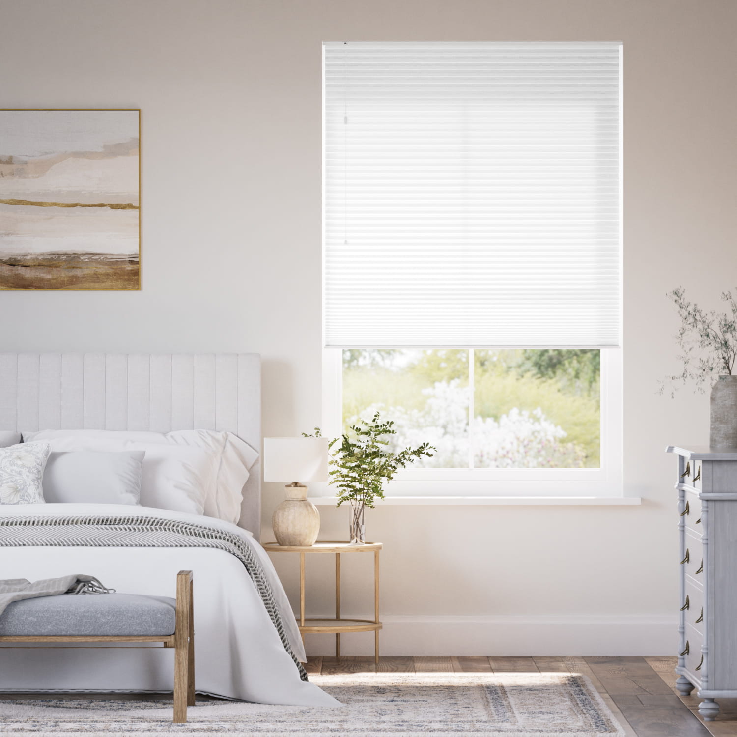 【つっぱり式】マックス・採光ハニカム コットンホワイト　 ハニカムシェード