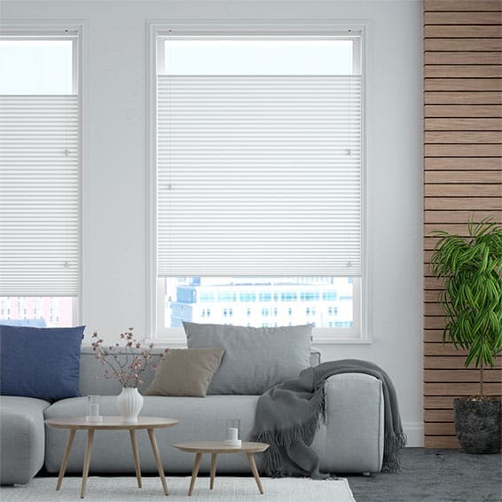 【つっぱり式】遮光トップダウンハニカム　ホワイトダヴ シェード