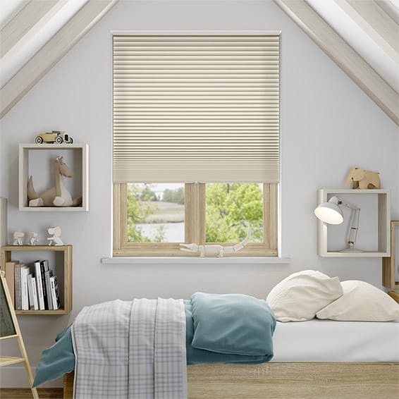 【つっぱり式】コードレス遮光ハニカム　　ベージュ ハニカムシェード