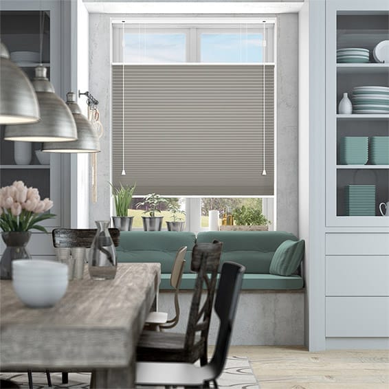 【つっぱり式】遮光トップダウンハニカム　ゲインズボログレー シェード