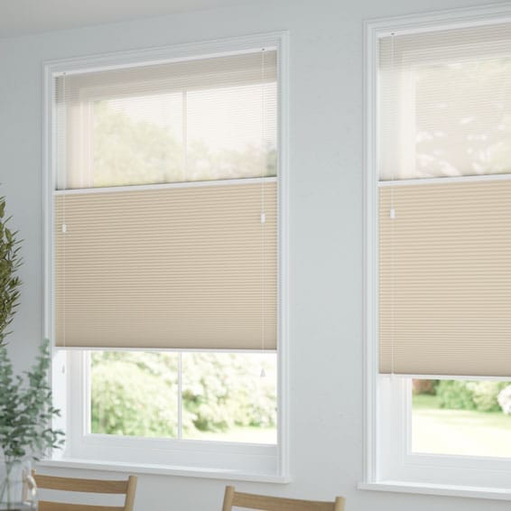 【つっぱり式】ツインハニカム シアーベージュ ハニカムシェード