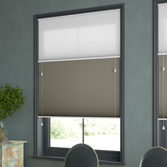 【つっぱり式】ツインハニカム ゲインズボログレー ハニカムシェード