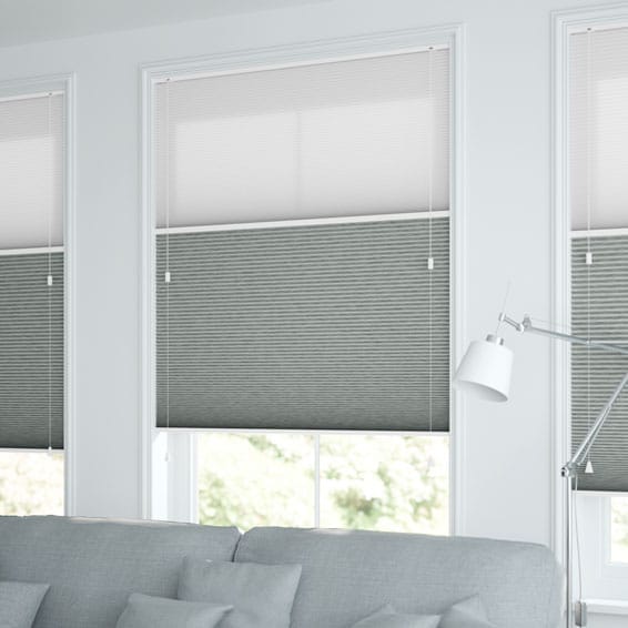 【つっぱり式】ツインハニカム グラファイト ハニカムシェード