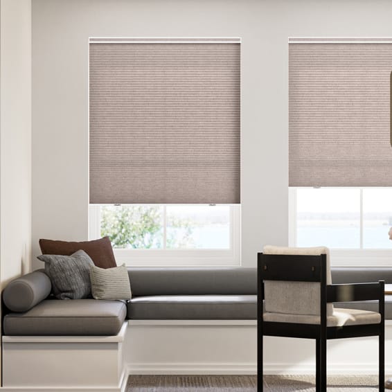 コードレス採光リネンハニカム モダンライトブラウン ハニカムシェード