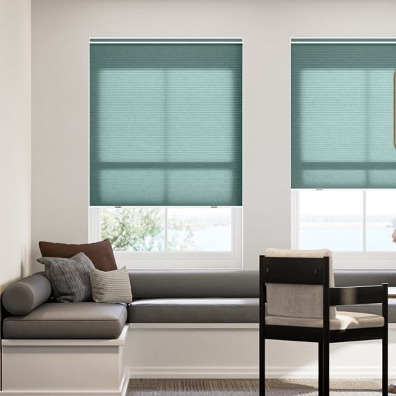 コードレス採光リネンハニカム シアーグリーン ハニカムシェード