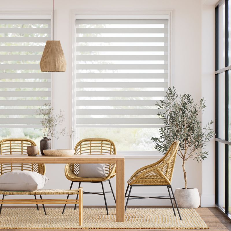 コードレス ゼブラ 遮光 フロストホワイト 調光ロールスクリーン