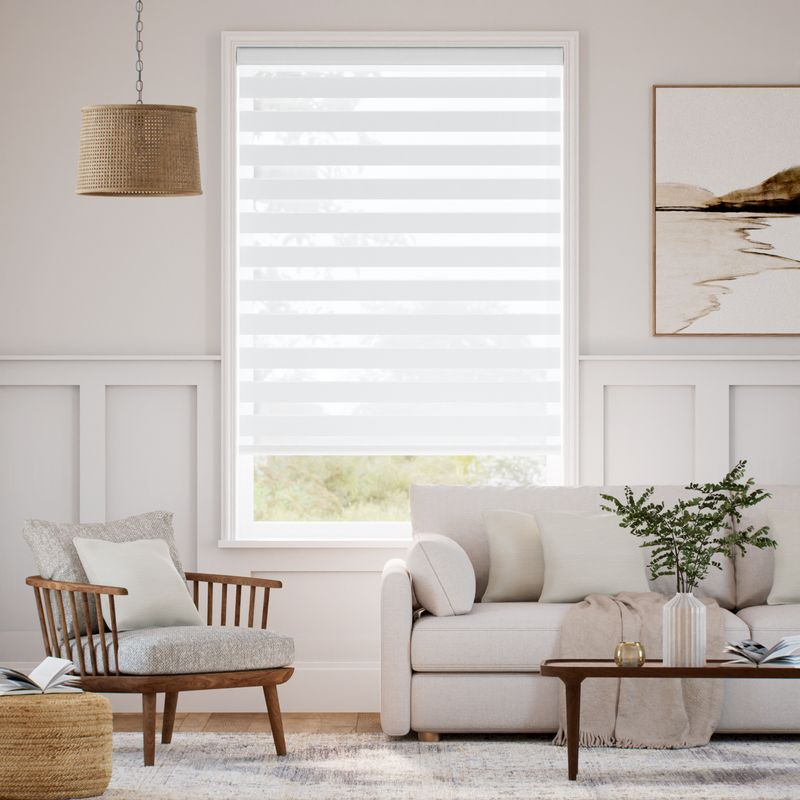 コードレス ゼブラ 遮光 アイスホワイト 調光ロールスクリーン