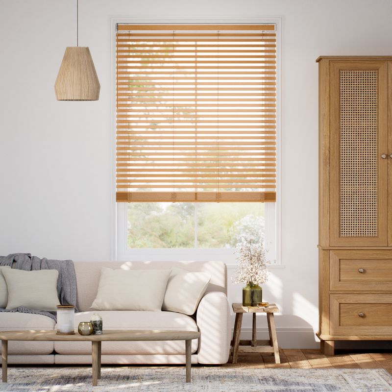 コードレス ラスティック ヨーロピアンオーク ウッドブラインド