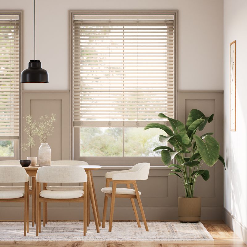 コードレス ラスティック トープグレー ウッドブラインド