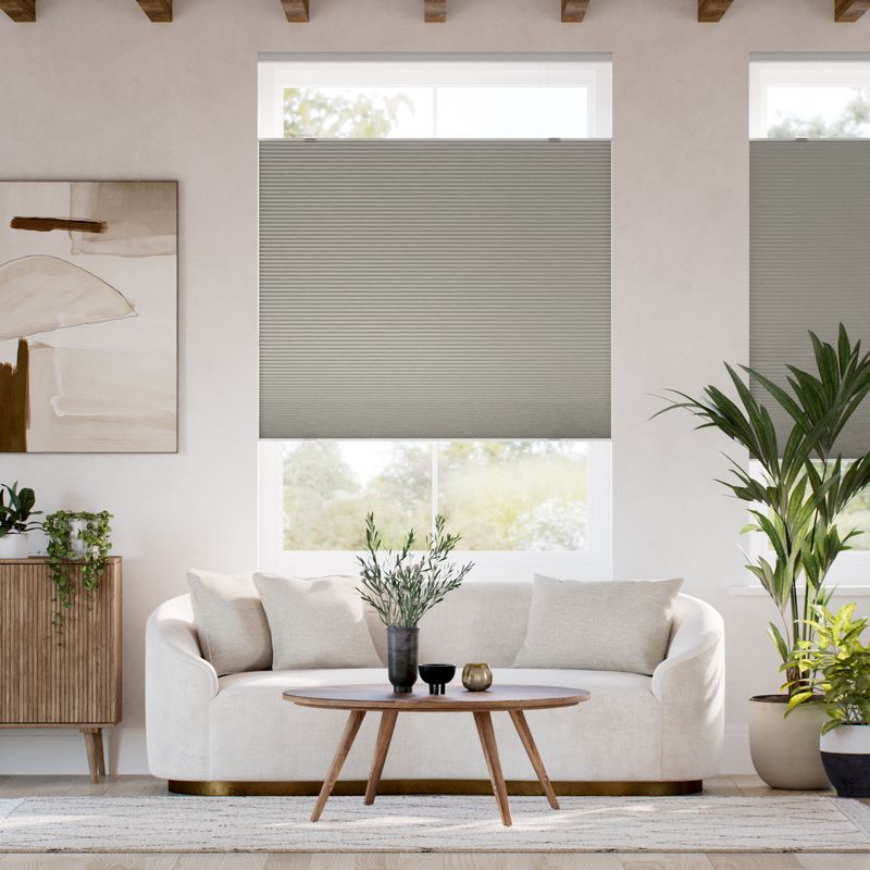 コードレス 遮光 トップダウンハニカム ゲインズボログレー ハニカムシェード