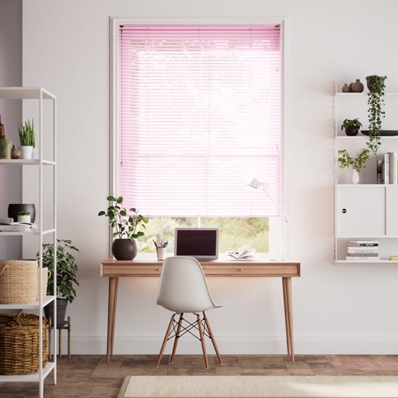 【カーテンレール可】エッセンス　コーラルピンク アルミブラインド