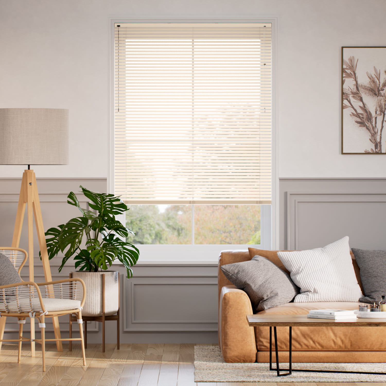 【カーテンレール可】エッセンス　マットクリーム アルミブラインド