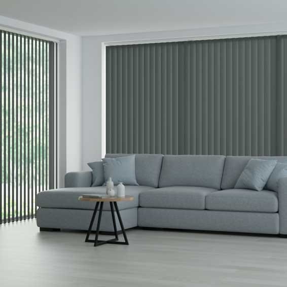 【カーテンレール可】遮光 ナチュラル　ダークグレー バーチカルブラインド