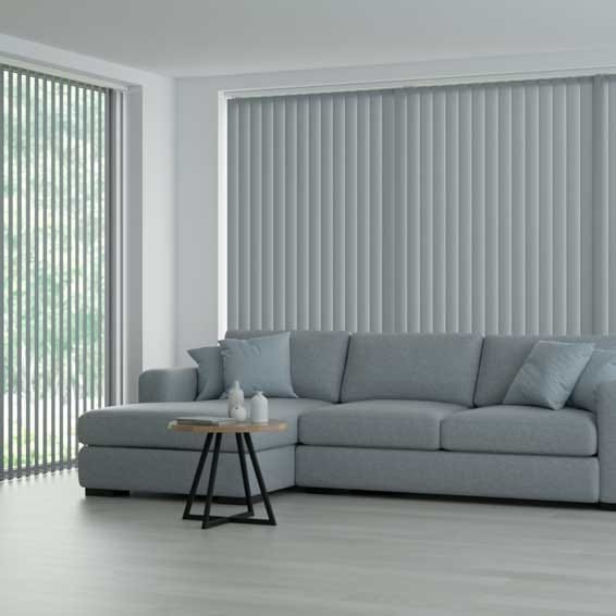 【カーテンレール可】遮光 ナチュラル　グレー バーチカルブラインド