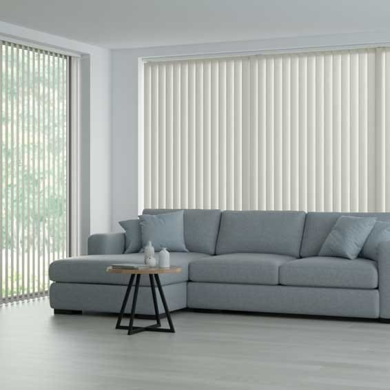 【カーテンレール可】遮光 ナチュラル　アイボリー バーチカルブラインド