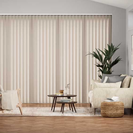 【カーテンレール可】遮光ミコノス アンバーホワイト バーチカルブラインド