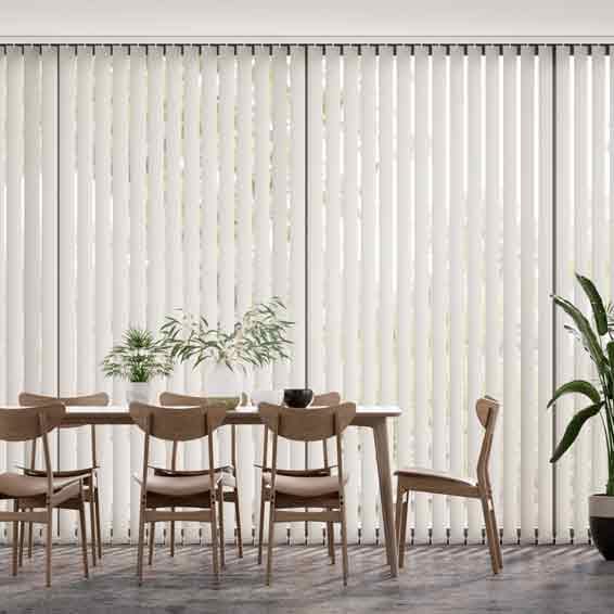 【カーテンレール可】遮光パール ホワイト バーチカルブラインド