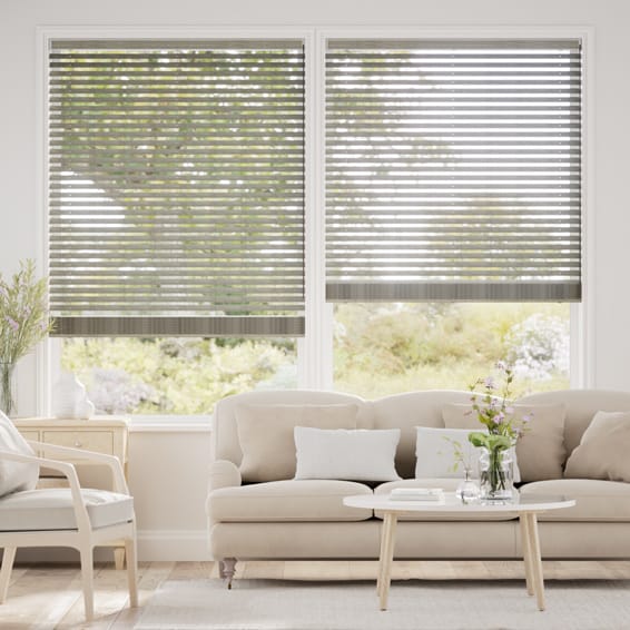 【カーテンレール可】ラスティック　カーキ ウッドブラインド