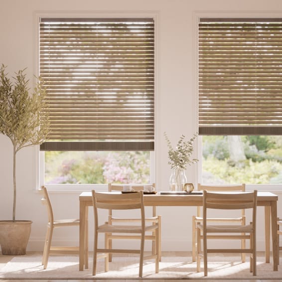 【カーテンレール可】ラスティック　ライトブラウン ウッドブラインド