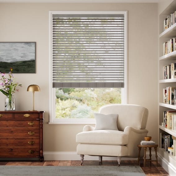 【カーテンレール可】ラスティック　シルバーグレー ウッドブラインド