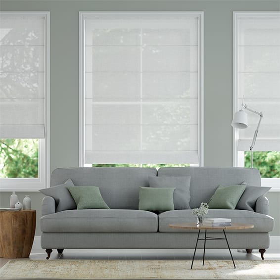 【カーテンレール可】タヒチボイル　スノー ローマンシェード