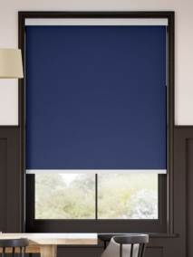 【カーテンレール可】遮光 ネイビー ロールスクリーン サムネイル写真