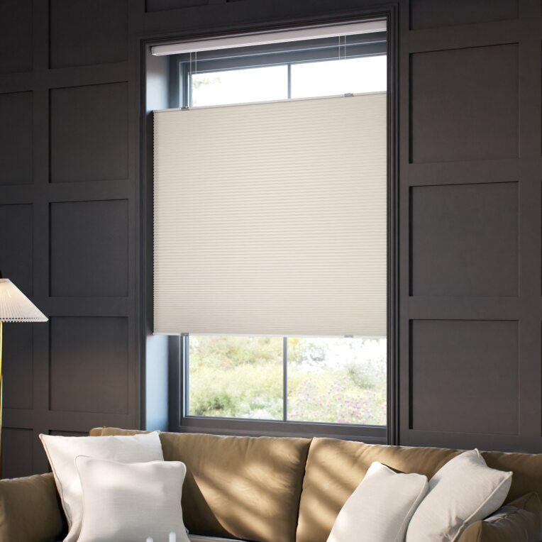 【カーテンレール可】コードレス 遮光 トップダウンハニカム アイボリー ハニカムシェード