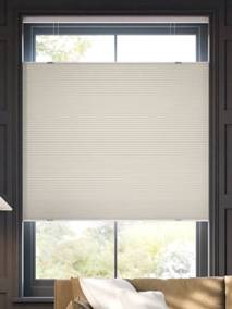 【カーテンレール可】コードレス 遮光 トップダウンハニカム アイボリー コードレスハニカム サムネイル写真