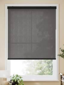 【カーテンレール可】非遮光テクスチャードチャコール ロールスクリーン サムネイル写真