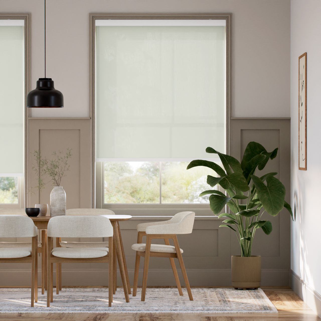 【カーテンレール可】非遮光 ミント ロールスクリーン