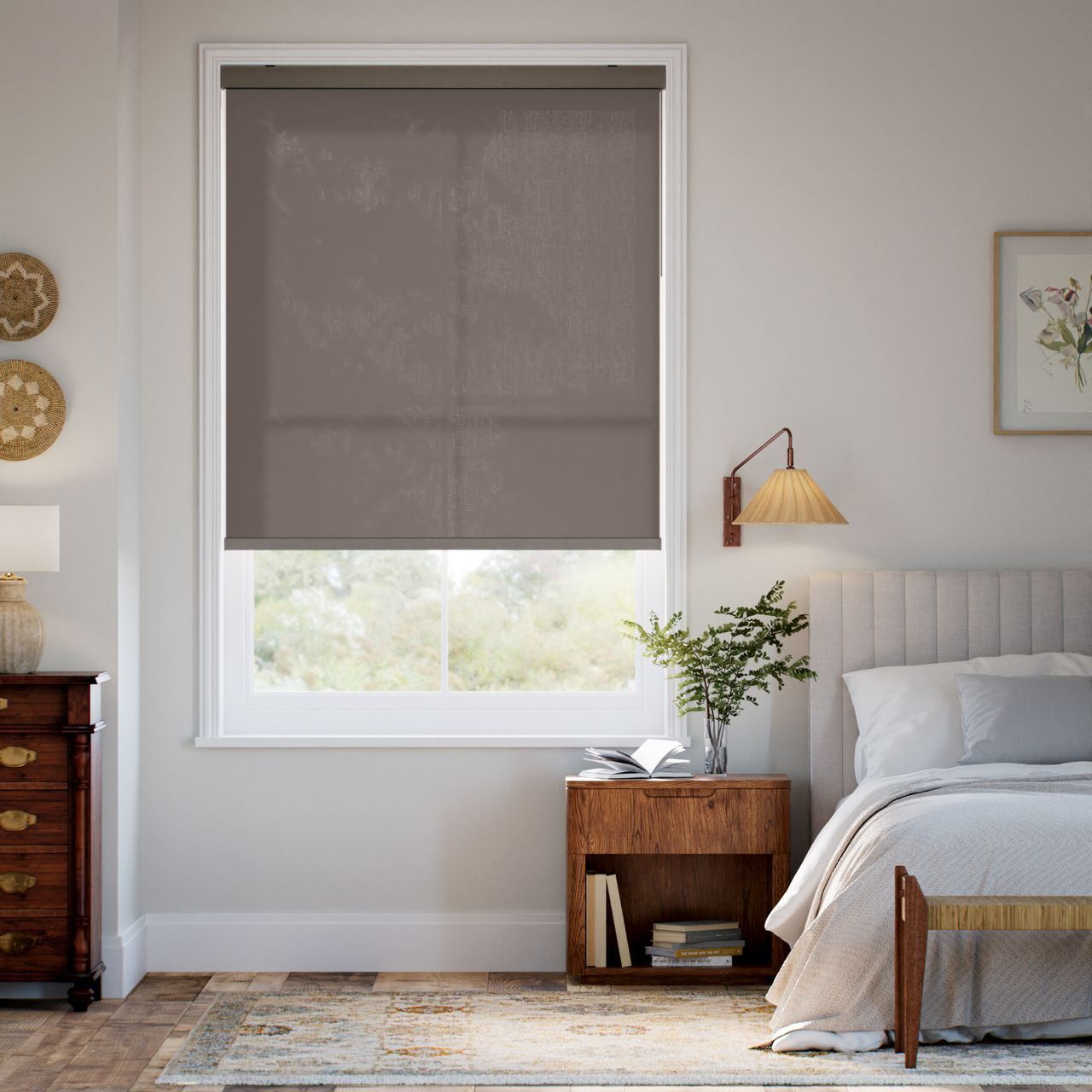 【カーテンレール可】非遮光 トープ ロールスクリーン