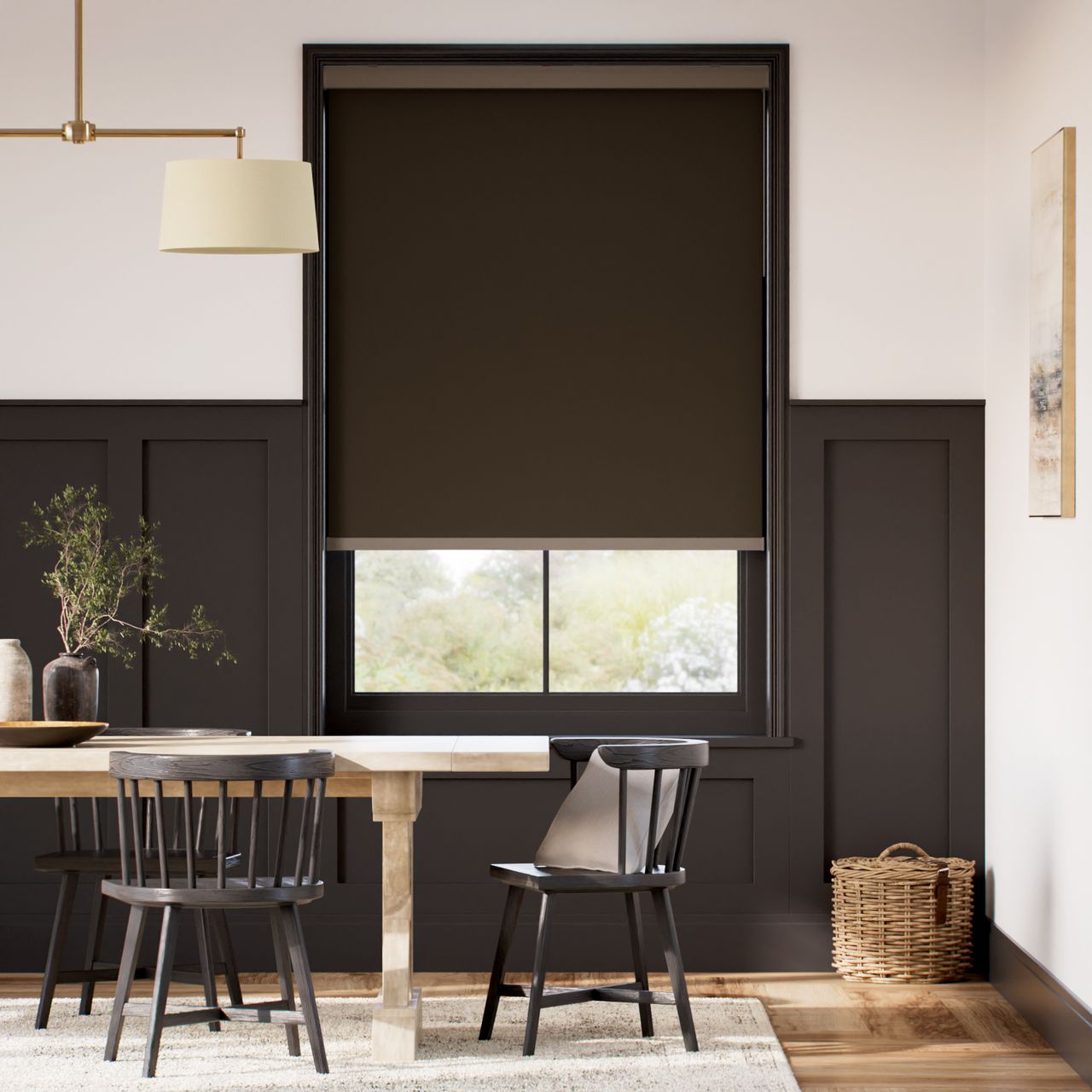 【カーテンレール可】遮光 チョコ ロールスクリーン