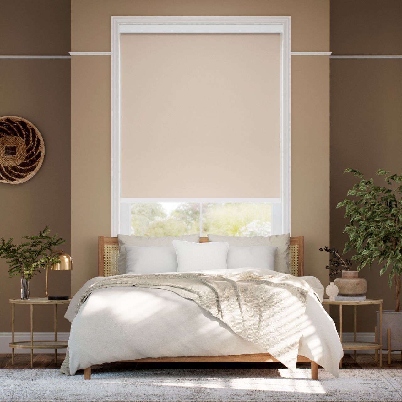 【カーテンレール可】遮光 ピンク ロールスクリーン