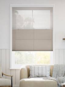 コードレス リネンツインハニカム リネンシアークリアホワイト × リネンモダンベージュ ツインハニカムシェード サムネイル写真