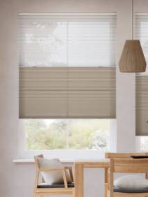 コードレス リネンツインハニカム リネンシアークリアホワイト × リネンサンド ツインハニカムシェード サムネイル写真