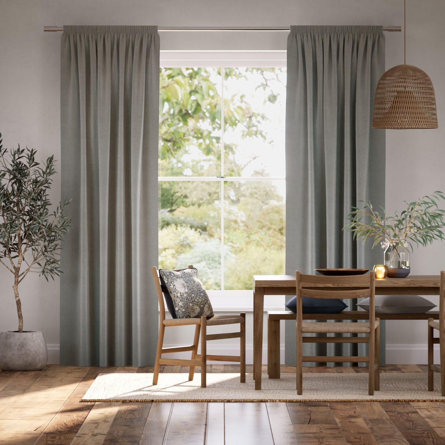 デンバー トープ＆レースホワイト カーテン