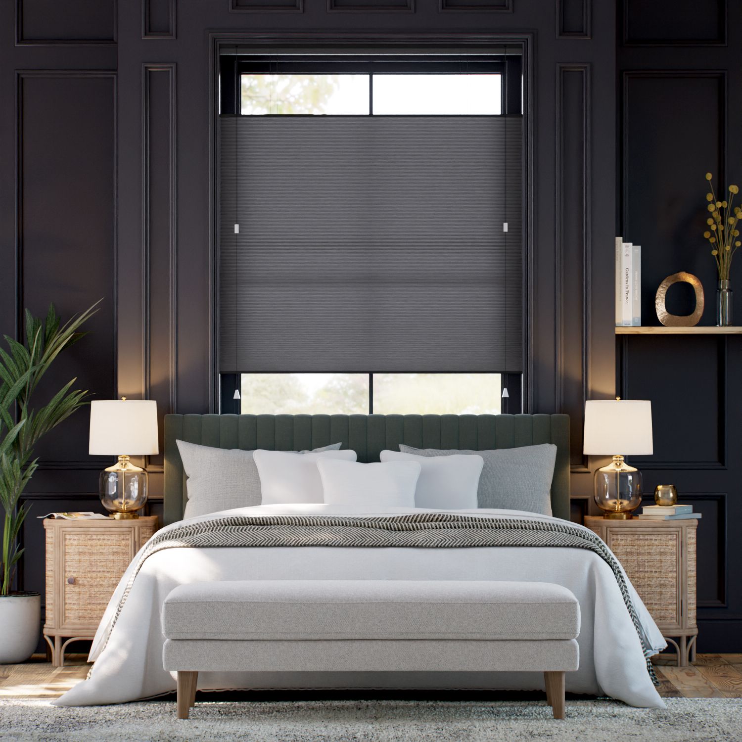 採光トップダウンハニカム アンスラサイト シェード