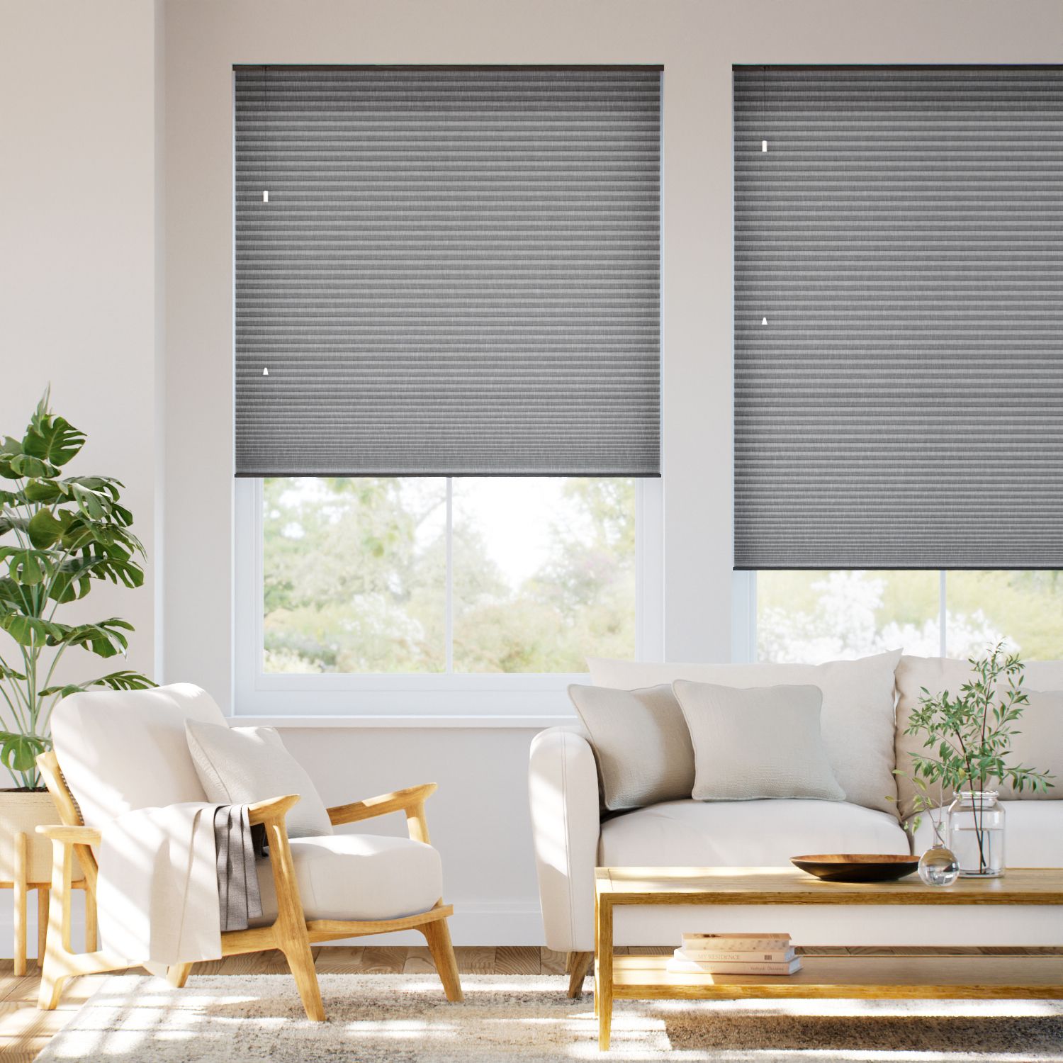 採光リネンハニカム チャコールグレー ハニカムシェード